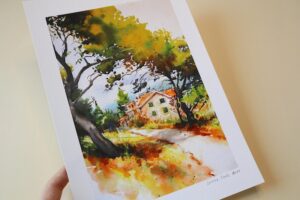 Croatia Makarska riviera watercolor print