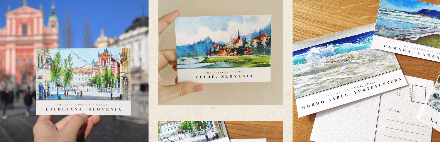 European city postcards