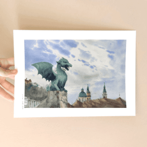 Ljubljana Dragon bridge art print